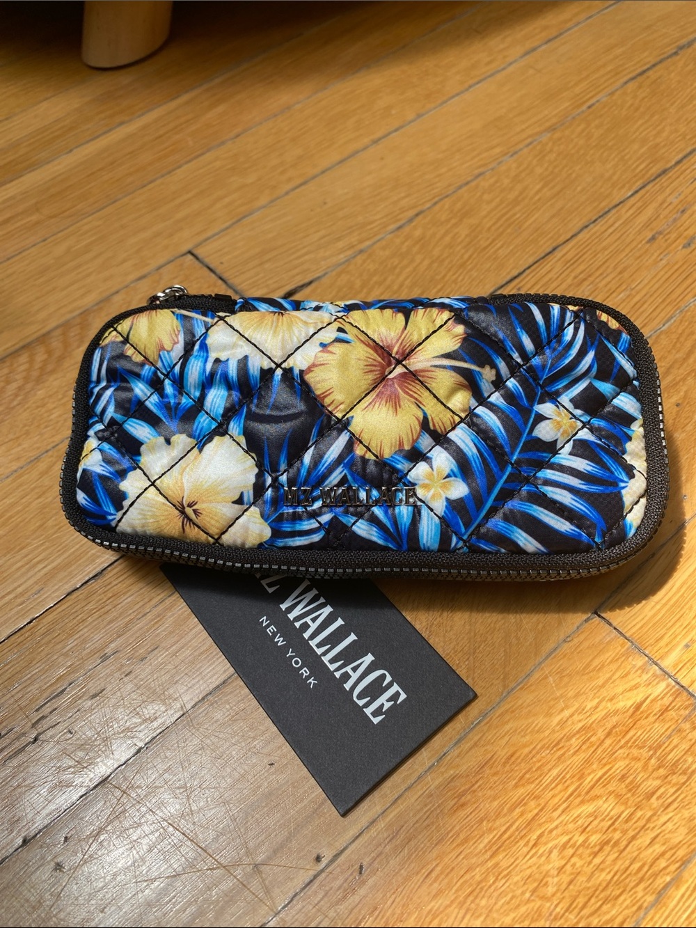NWT MZ WALLACE Floral Small Maui Sunglasses/Glasses Zip Quilted Case